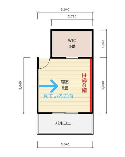 8畳寝室間取りポイント壁