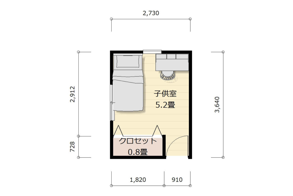 5畳子供部屋間取り家具配置