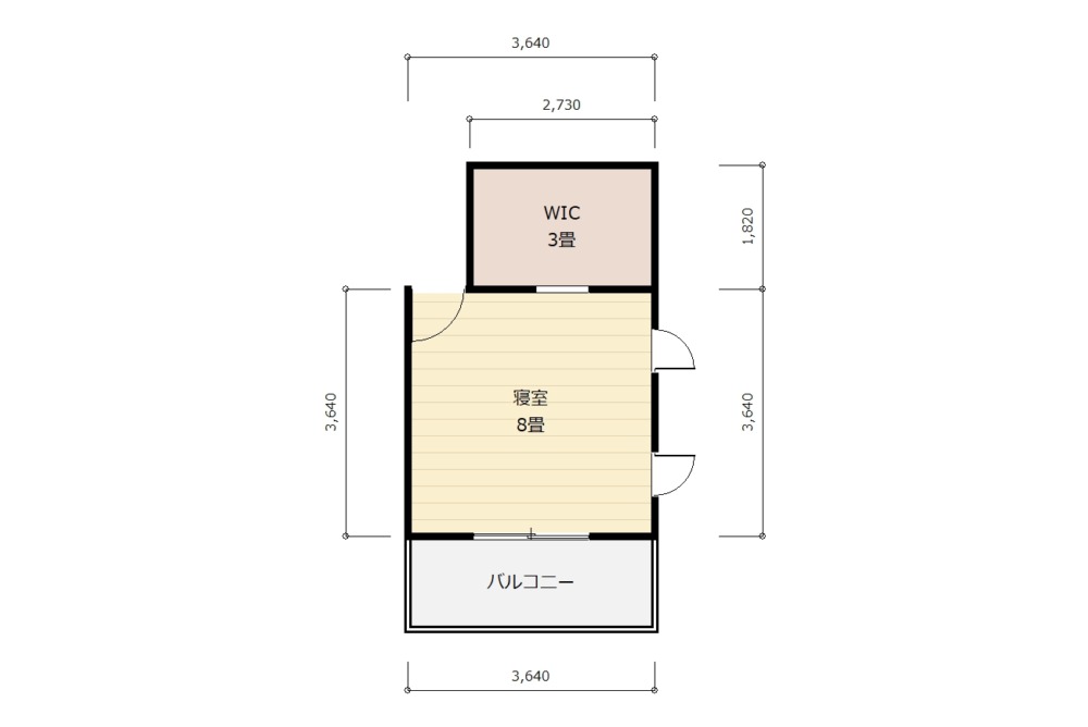 8畳寝室間取り例