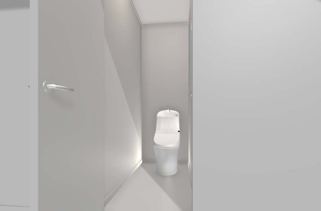 1畳トイレパース機器3Dシミュレーション