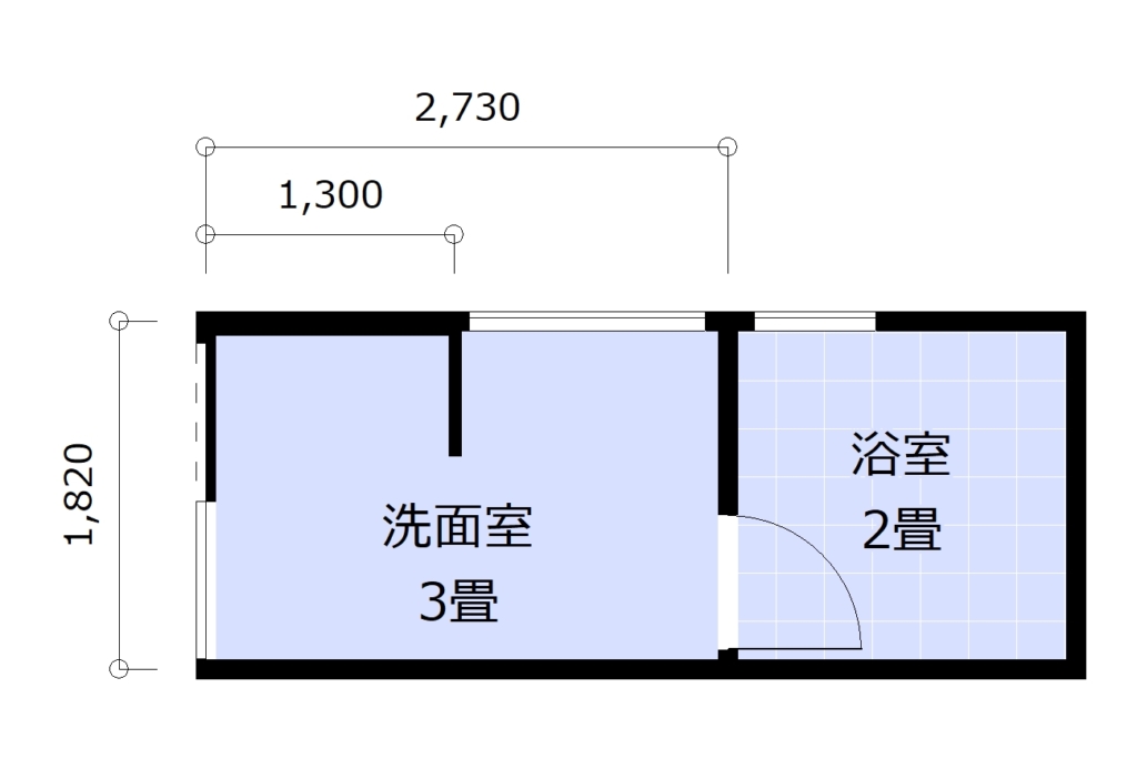 3畳洗面室間取り例